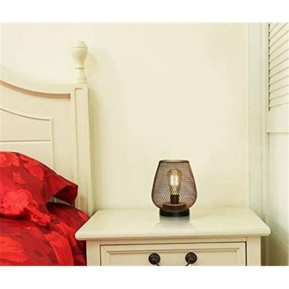 Set of 2 Metal Cage LED Lanterns Battery Powered Indoor Outdoor Decoration Bronz - Picture 5 of 7